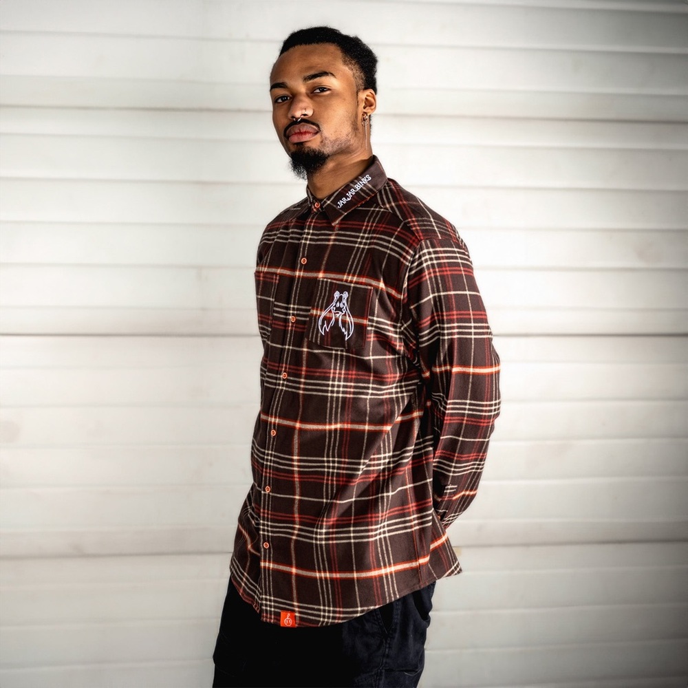 Star Wars Jar Jar Binks Flannel - The Force Skywalker Shirt Darth Vader Disney